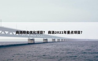 商洛排名优化项目？ 商洛2021年重点项目？