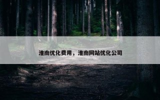 淮南优化费用，淮南网站优化公司