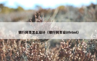 银行网页怎么设计（银行网页设计html）