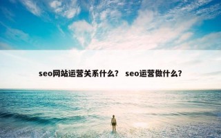 seo网站运营关系什么？ seo运营做什么？