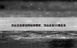 凉山企业建设网站有哪些，凉山企业50强名单