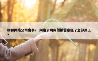 聊聊网络公司出事？ 网络公司突然被警察抓了全部员工？