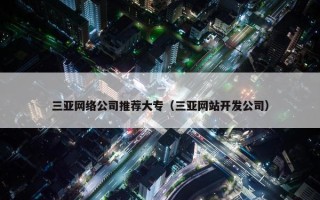 三亚网络公司推荐大专（三亚网站开发公司）