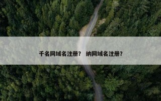 千名网域名注册？ 纳网域名注册？