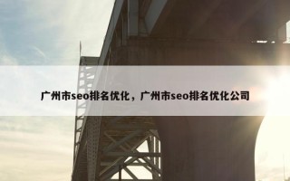 广州市seo排名优化，广州市seo排名优化公司