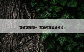 菜谱页面设计（菜谱页面设计模板）