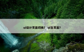 ui设计页面切换？ ui主页面？