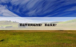 茶山外贸网站改版？ 茶山买卖？
