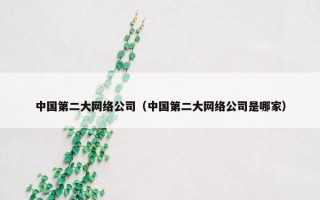 中国第二大网络公司（中国第二大网络公司是哪家）