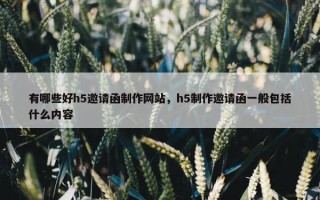 有哪些好h5邀请函制作网站，h5制作邀请函一般包括什么内容