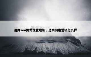 达内seo网站优化培训，达内网络营销怎么样