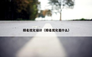 排名优化设计（排名优化是什么）