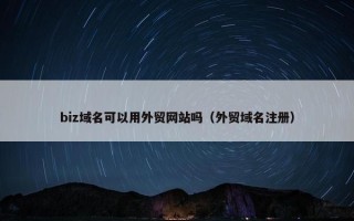 biz域名可以用外贸网站吗（外贸域名注册）