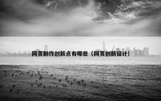 网页制作创新点有哪些（网页创新设计）