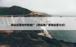网站运营如何做推广（网站推广营销运营方式）
