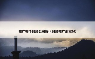 推广哪个网络公司好（网络推广那家好）