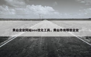 黄山企业网站seo优化工具，黄山市有哪些企业