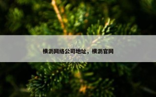 横沥网络公司地址，横沥官网