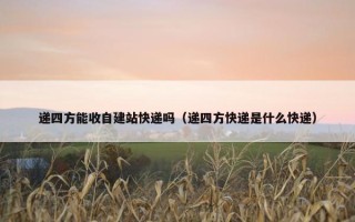 递四方能收自建站快递吗（递四方快递是什么快递）
