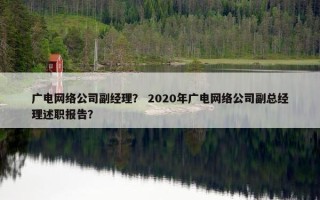 广电网络公司副经理？ 2020年广电网络公司副总经理述职报告？