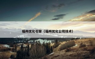 福州优化引擎（福州优化公司技术）