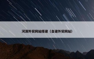 河源外贸网站搭建（自建外贸网站）