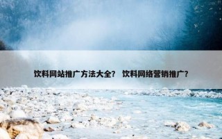 饮料网站推广方法大全？ 饮料网络营销推广？