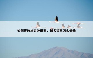 如何更改域名注册商，域名资料怎么修改