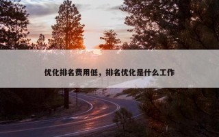 优化排名费用低，排名优化是什么工作