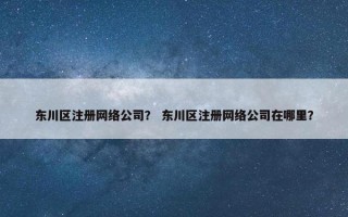 东川区注册网络公司？ 东川区注册网络公司在哪里？