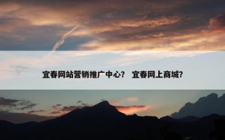 宜春网站营销推广中心？ 宜春网上商城？