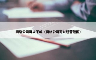 网络公司可以干嘛（网络公司可以经营范围）