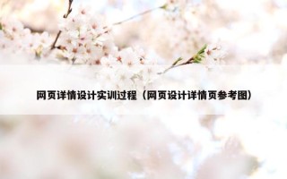 网页详情设计实训过程（网页设计详情页参考图）