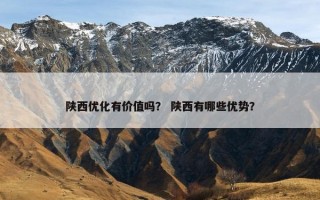 陕西优化有价值吗？ 陕西有哪些优势？