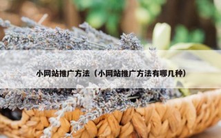 小网站推广方法（小网站推广方法有哪几种）