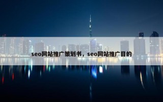 seo网站推广策划书，seo网站推广目的