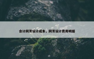 会计网页设计成本，网页设计费用明细
