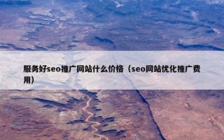 服务好seo推广网站什么价格（seo网站优化推广费用）