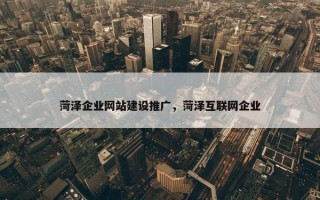 菏泽企业网站建设推广，菏泽互联网企业