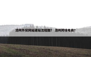 池州外贸网站建站流程图？ 池州跨境电商？