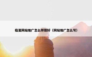临夏网站推广怎么样做好（网站推广怎么写）