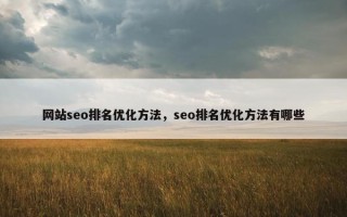 网站seo排名优化方法，seo排名优化方法有哪些