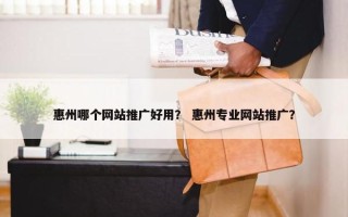 惠州哪个网站推广好用？ 惠州专业网站推广？