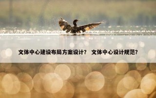 文体中心建设布局方案设计？ 文体中心设计规范？