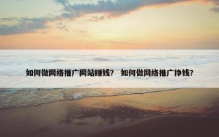 如何做网络推广网站赚钱？ 如何做网络推广挣钱？