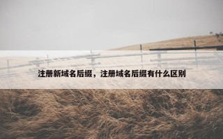 注册新域名后缀，注册域名后缀有什么区别