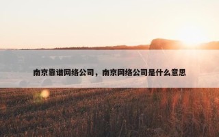 南京靠谱网络公司，南京网络公司是什么意思