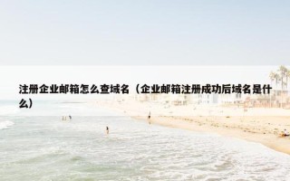 注册企业邮箱怎么查域名（企业邮箱注册成功后域名是什么）