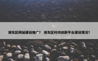 湘东区网站建设推广？ 湘东区科技创新平台建设情况？