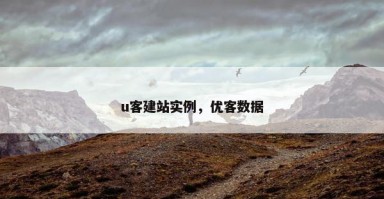 u客建站实例，优客数据